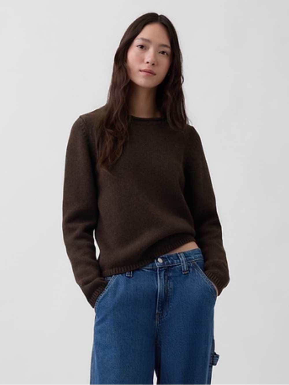 Gap 100% Cotton Rollneck Sweater in Terra Brown